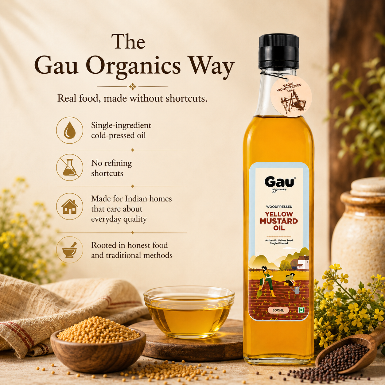 Woodpressed Yellow Mustard Oil