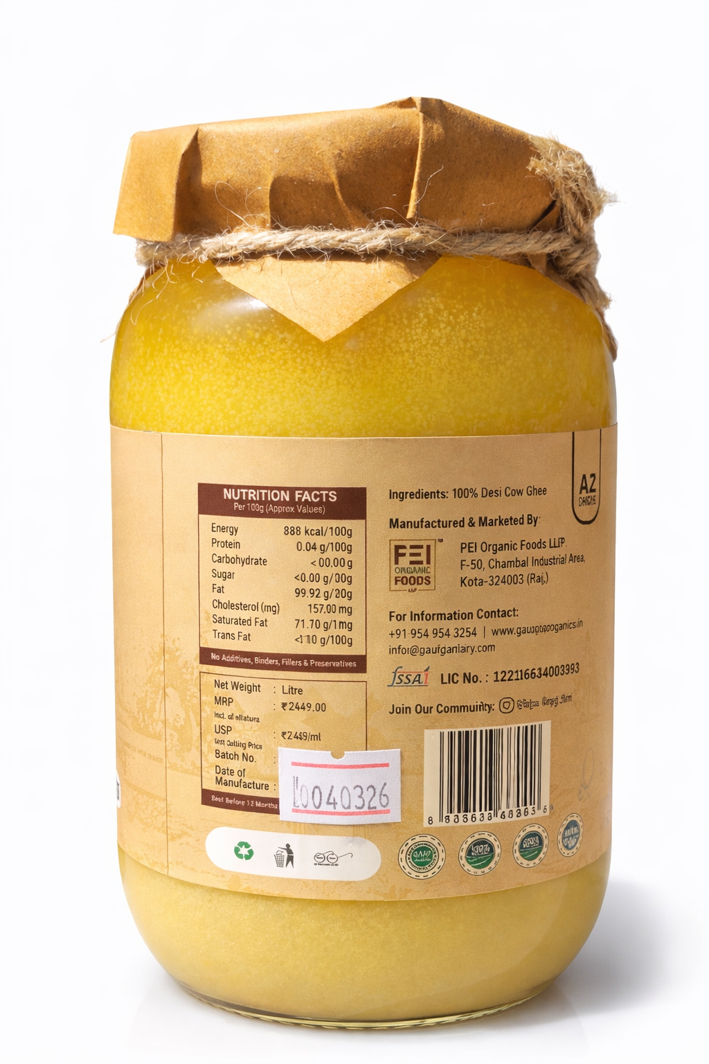 Desi Cow Bilona Ghee - Pure A2 Ghee | Traditional & Organic